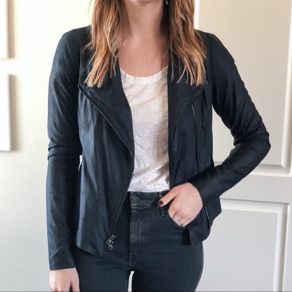 Vince Navy Blue Scuba Paper Leather 